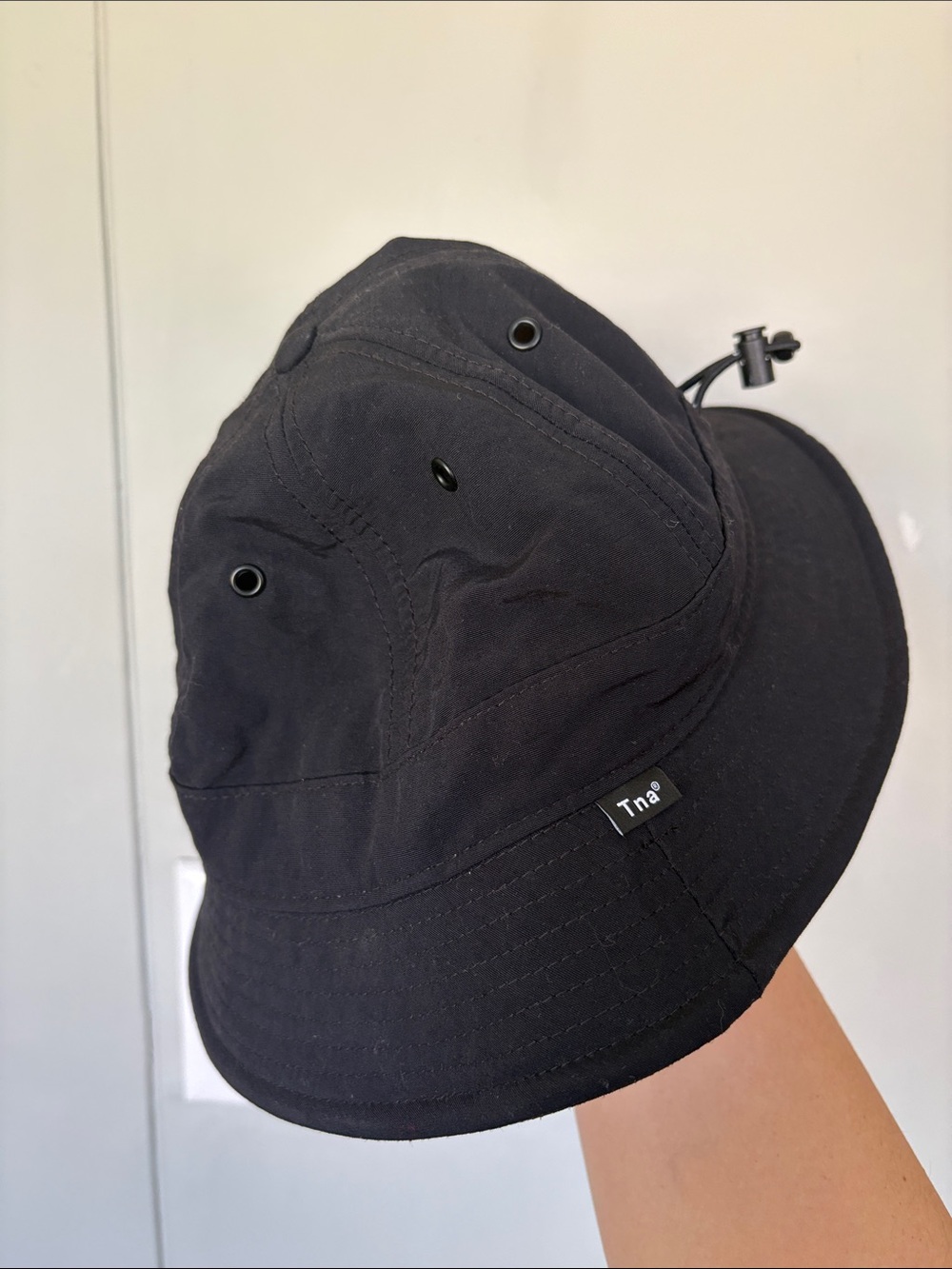 Vintage TNA Black Bucket Hat with Adjustable Drawcord